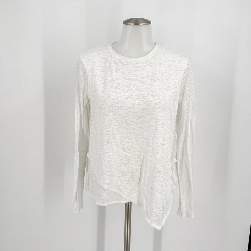 Lululemon Womens Sweetest Day Long Sleeve Shirt Burnout Asymmetrical Hem Top